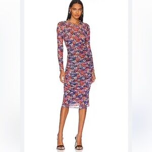 1. STATE - NWT- Multicolor Floral Long Sleeve Mesh Dress- Small